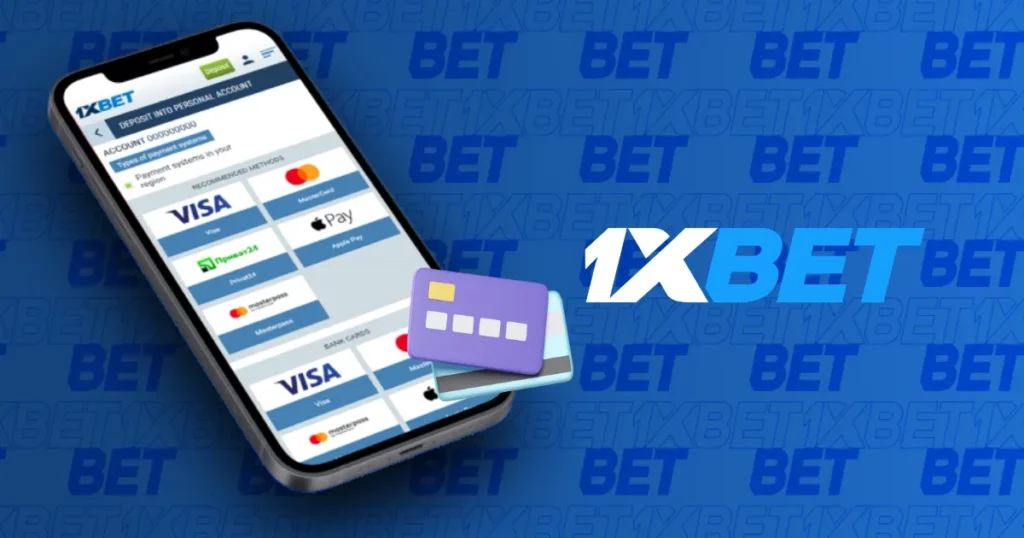 Available Payment methods in mobile app from 1xBet India